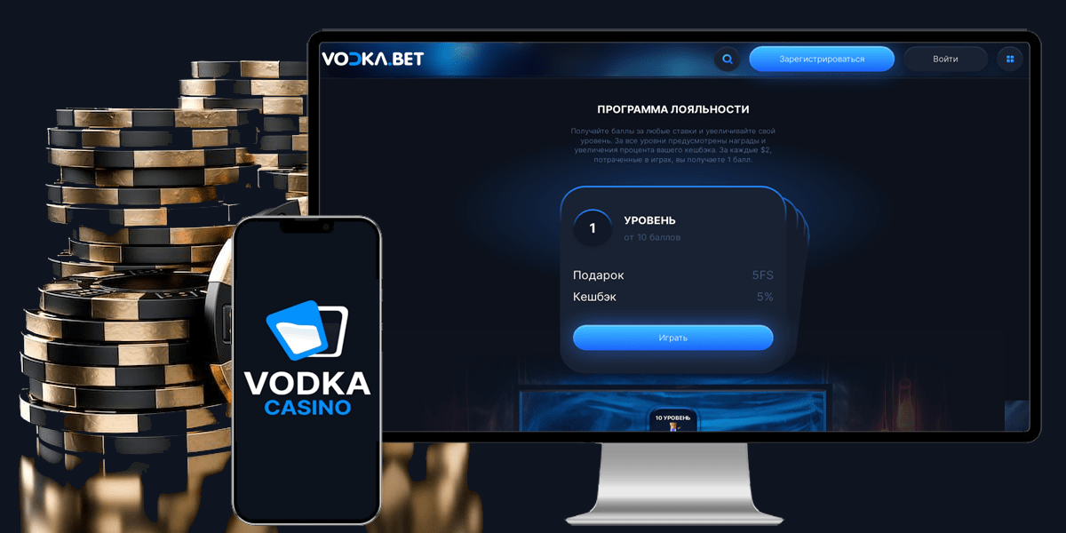 бонус за регистрацию Vodka casino